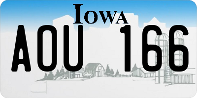 IA license plate AOU166