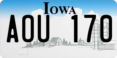 IA license plate AOU170