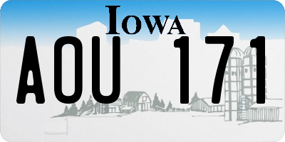 IA license plate AOU171