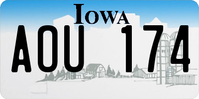 IA license plate AOU174