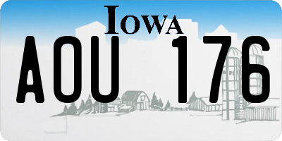 IA license plate AOU176