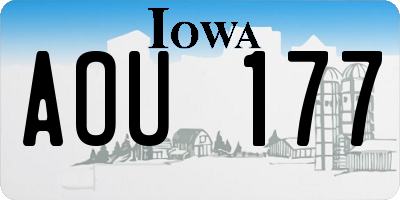 IA license plate AOU177
