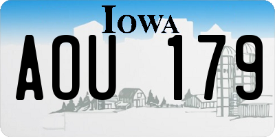 IA license plate AOU179