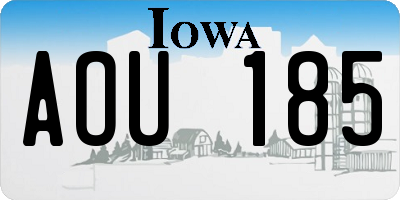 IA license plate AOU185