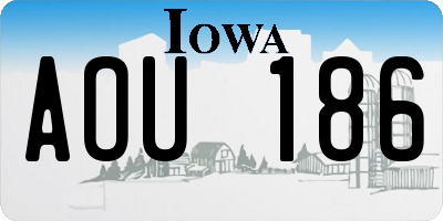 IA license plate AOU186
