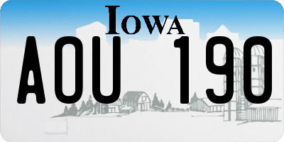 IA license plate AOU190