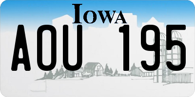 IA license plate AOU195
