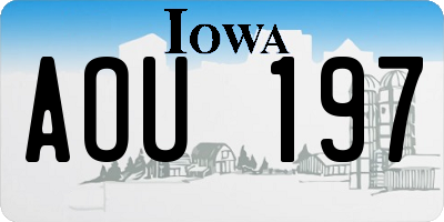 IA license plate AOU197