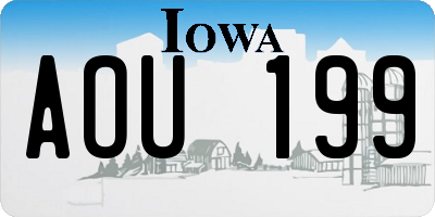 IA license plate AOU199