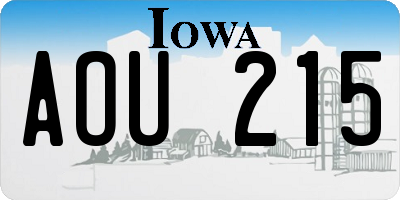 IA license plate AOU215