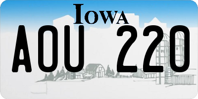 IA license plate AOU220