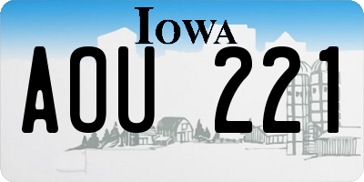 IA license plate AOU221