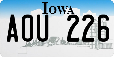 IA license plate AOU226
