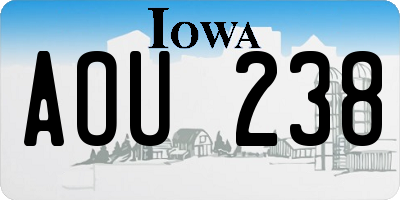 IA license plate AOU238