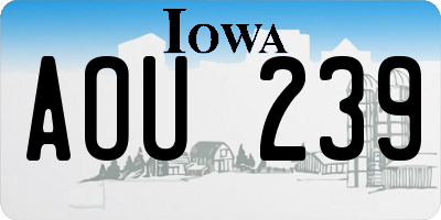 IA license plate AOU239