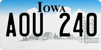 IA license plate AOU240