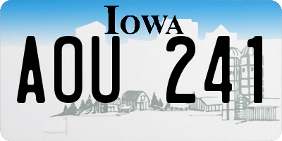 IA license plate AOU241