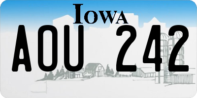 IA license plate AOU242