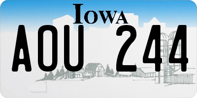 IA license plate AOU244