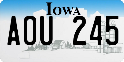 IA license plate AOU245