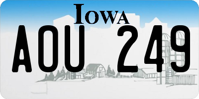 IA license plate AOU249