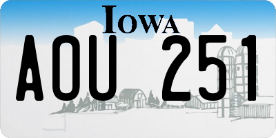 IA license plate AOU251