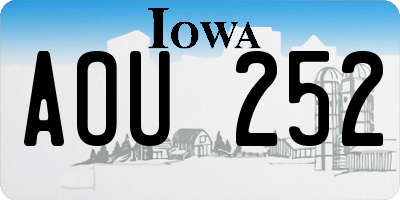 IA license plate AOU252