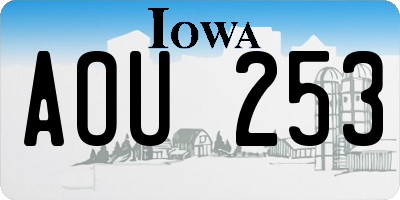 IA license plate AOU253