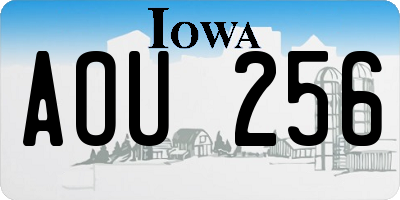IA license plate AOU256