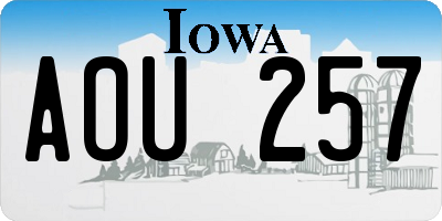 IA license plate AOU257