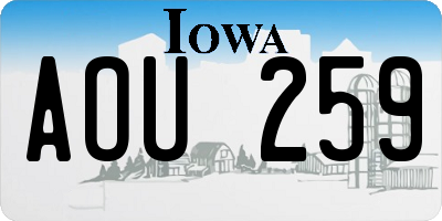 IA license plate AOU259