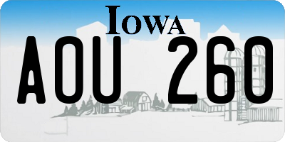 IA license plate AOU260