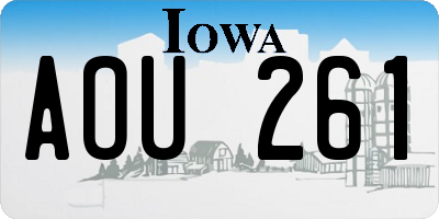 IA license plate AOU261