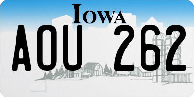 IA license plate AOU262