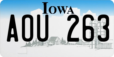 IA license plate AOU263