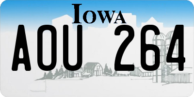 IA license plate AOU264