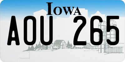 IA license plate AOU265