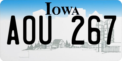 IA license plate AOU267
