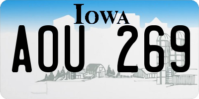 IA license plate AOU269