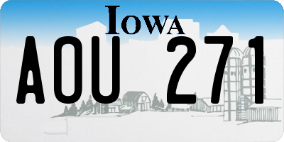 IA license plate AOU271
