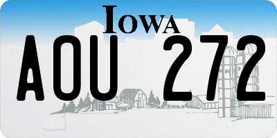 IA license plate AOU272