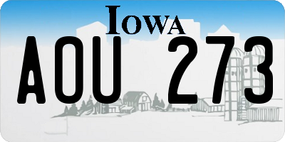 IA license plate AOU273