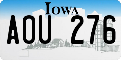 IA license plate AOU276