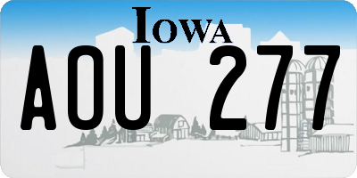 IA license plate AOU277