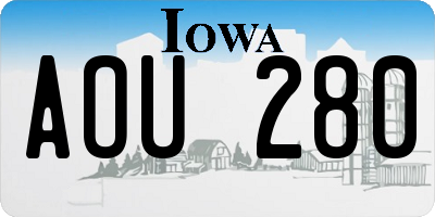 IA license plate AOU280