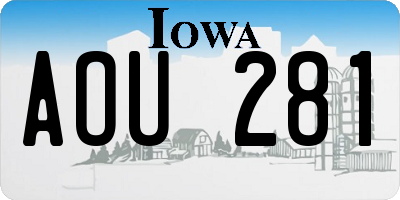 IA license plate AOU281