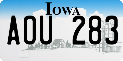 IA license plate AOU283