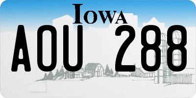 IA license plate AOU288