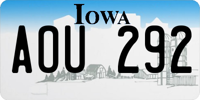 IA license plate AOU292