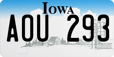 IA license plate AOU293